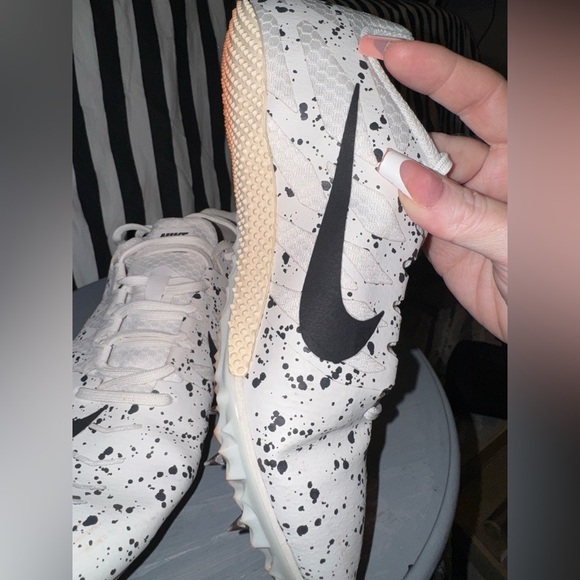 Authentic Nike Zoom Rival S 9 White/Black Paint splatter Track Spike Size 7.5 - Picture 2 of 14